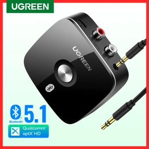 Adapter Ugreen Bluetooth -mottagare 5.1 Trådlös AUIDO -musik 3,5 mm RCA APTX HD Low Latency Music Bluetooth 5.0 Sound 3,5mm 2RCA Adapter