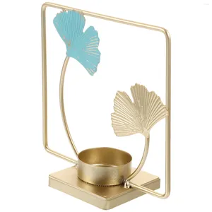 Candle Holders Decorative Holder Leaf Shaped Desktop Candlestick Stand Living Room Bedroom Metal