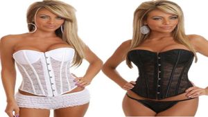 Corset Black White Lace Bride Roundarments Sexy Strapless See através de lingerie de casamento com lingerie de noiva da xícara de sutiã Shapewear Bod2561224