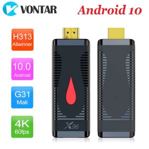 Caixa VONTAR X96 S400 2GB 16GB 1GB 8GB Android 10 Mini TV Stick Allwinner H313 Quad Core 4K 2.4G WiFi Google Player TV Box Dongle