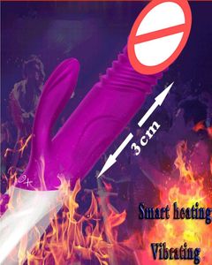 Fox Pełne automatyczne pchnięcie wibratora wibratorowe zabawki seksualne dla kobiety Inteligentna grzejna maszyna seksu podwójna motor gspot clit Massager7017316
