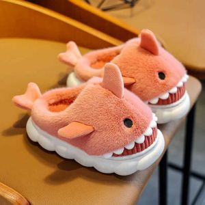 Slipper Barnskor Vinterbomull Slippare Hem Child Shark Shoes Flip Flops For Kids Girls Cutoon Baby Baby Boys Slippers 2449