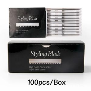 50/100 st Sawtooth Razor Ersättningshuvuden Typ Salong Blades Home Pro Tool Frisyrande hår ansikte rakning skärande styling G0323 240323