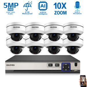 Система 5MP PTZ CCTV Camera System System 8CH 4K POE NVR SYSTEM 10X Zoom Outdoor Audio IP Dome Camera Camera Kit Kit Xmeye