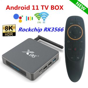 ボックスNew X96 X6 TV BOX ANDROID 11 8GB RAM 128GB RK3566サポート4KデュアルWIFI 1000M 4GB 64GB 32GBメディアプレーヤーセットトップボックステレビレシーバー