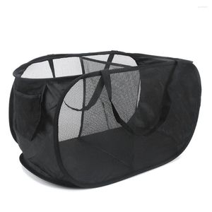 Laundry Bags Folding Basket Dirty Clothes Storage Bathroom Mesh Bag Household Wall Hanging Frame Bucket