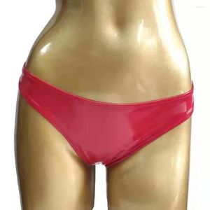 Women's Panties Women Glossy Leather Briefs Low Waist Glossy/matte Solid Color Ladies Sexy Underwear Pole Dance Costume