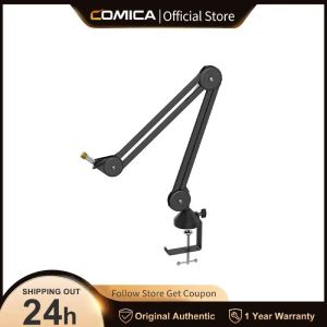 Acessórios Comica MS1 Suspensão Ajustável Suspensão Mic Stand para câmeras VLOG e outros dispositivos Bracket de câmera de gravação ao vivo