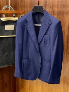 Men Blazers Spring i Summer Blue Blue Loro Business Rekrut kombinezonu płaszcza Piana