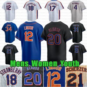 2024 Custom Pete Alonso 12 Francisco Lindor Baseball Jersey Alvarez Jeff McNeil Brandon Nimmo Darryl Strawberry Kodai Senga Keith Hernandez Edwin Diaz Brett Bretty