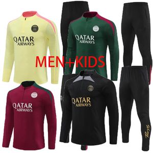 2024 2025 PSES Tracksuit Men Allenamento da calcio 24 25 Tuta Maillot Jersey Jacket Kit Paris Men and Kid Soccer Tracksuits Jogging Survitment Chandal