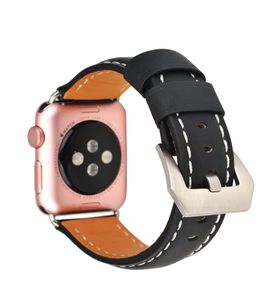 För AppleWatch -band Crazy Horse Leather Watch Strap 38 40mm 42 44mm3245764