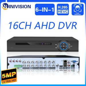 Sistem 5MP AHD 16 Kanal AHD DVR NVR Hybrid 6 5MP 1080P TVI CVI CVBS AHD IP CCTV Güvenlik Kamerası 4 TB HDD ile