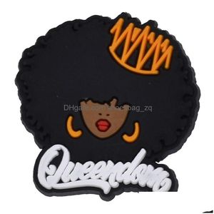 Jóias Black Girls Shoe Decorações Parte Acessórios Parte para Crep Charmos PVC Cog Charm Bracelets Botões de pulseira DRIAGEM DOVE