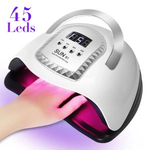 Suszarki Słońce S1 Max Profesjonalna lampa suszenia paznokci do manicure 45LED90W paznokcie żelowe maszyna do suszenia lakieru z automatycznym czujnikiem UV Lampa paznokciowa UV