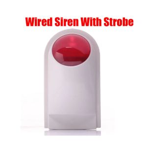 Siren Free shipping 12v wired Alarm Outdoor Waterproof Sound And Flash alarm Siren alarm systems security home Sensors