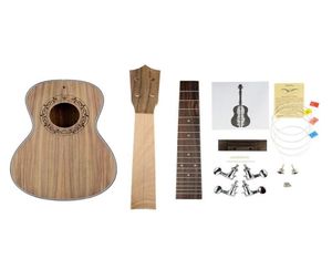 Naomi 23 дюйма укулеле Luthier Diy Kit Concert Searge Seags Strings Tretboard и т. Д. Комплект белый черный переплет purfling7966503