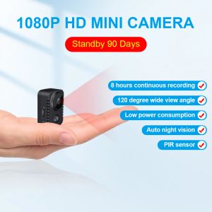 Kameralar MD29 90 Gün Bekleme Zamanı PIR Hareket Algılama 1080p HD Mini Kamera Ir Night Görme Fotoğraf Tuzağı Ev Güvenliği