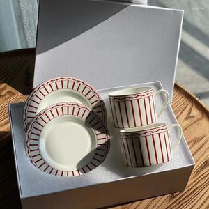 Coppe Saucer in stile giapponese Cina Cina Craftsmanship Exquisite Set Gift Box Packaging Cup e Saucle