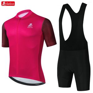 Set di corse Summer 2024 Salexo Cicling Jersey Set abbigliamento per biciclette da uomo a maniche corte traspirabile peccata di petto di petto di petto di petto di petto