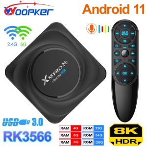 Box Woopker RK3566 Smart TV Box 8K Android 11.0 Dual WiFi 2.4G/5G 8 GB RAM 128GB ROM 32G 64G X88 Pro 20 con Bluetooth 4.2 SET TOP