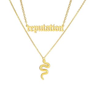 Small Group Titanium Steel Versatile Letter Necklace Snake Surname Name Fashionable Number Diy Personalized