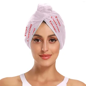 Towel 2 Pc Quick Drying Microfiber Shower Cap Bath Hats Custom Pattern For Women Dry Hair Soft Lady Head Wrap Drop