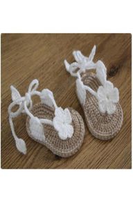 Ree Crochet Baby Flip Flop Sandalsbaby Summer Sandalscrochet Baby مع زهور نفخة صغيرة الحجم 9cm10cm11cm64257989465977