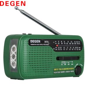 Chargers Degen DE13 Power Hand Cranking Full Band Radio Caricatore solare portatile Versione inglese