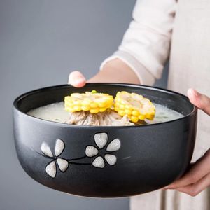 Bowls Anti-Scaling Noodle Bowl Home stor kapacitet Instant kreativitet och vindbordsartiklar 8-tums keramik stor soppa