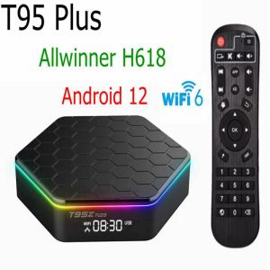 ボックス10PCSアンドロイド12テレビボックスT95ZプラスRGBライト6KウルトラHD 2.4G/5G WIFI6 4GB 64GB ALLWINNER H618クアッドコアBT5.0 HDR 10 Settop Box