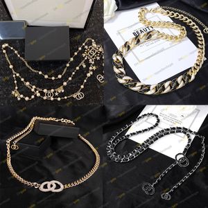 10A Mirror Quality Designer Luxury Women Chain Belt Metal Harts Glass Pearl Diamant Crystal Strass Gold Silver Black Chain Jewelry Midje Bälte