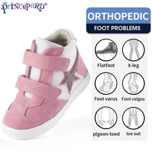 Sneakers Princepard Children Orthopedic Shoes Sneaker Justerbar rem Korrigerande Casual Shoes With Ankle Support Care for Kids Boy Girls