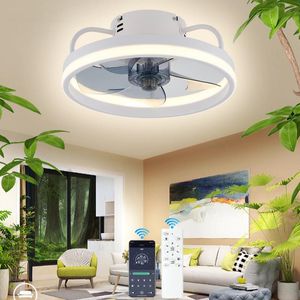 Deckenventilator mit hellen modernen Smart -Fans Fernbedienung Dimmbare LED Perfekt für Küchenschlafzimmer Wohnzimmer