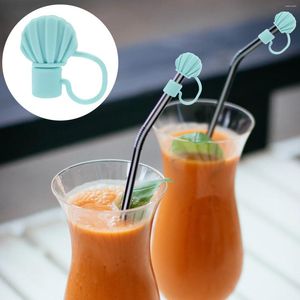 Coppe monouso cannucce 8pcs Punte di silicone per coperture per cappuccio di paglia per bere coperture kawaii