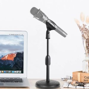 Ständer Mini Foldable Desk Mikrofon Ständer einstellbare Mikrofonhalterung Unterstützung des Berghalters Mikrofon -Mikrofonhalterung unterstützt