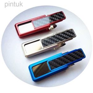 Money Clips Fashion Personality Three Colors 301 Stainless Steel Money Clip Carbon Fiber Compact Telescopic Banknote Bill Metal Clip 240408