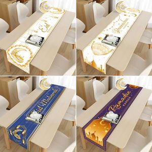 Eid Mubarak Table Runner Ramadan Decoration for Home Islamic Muslim Party Supplies Ramadan Kareem Tablecloths eid al Adha 240403