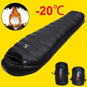 Winter Sleeping Bag Down Outdoor Camping Portable Comforter Compression Thermal Goose Down for Trekking Military Light Heated 240328