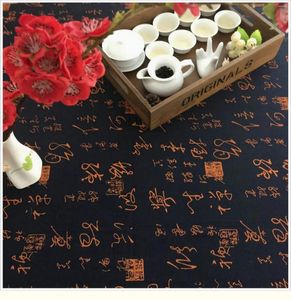 Table Cloth Calligraphy Style Rural Cotton And Linen Tablecloth Simple Small Fresh S5R2080