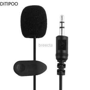 Microphones Mini Portable 1,5 m clip-on Microphone Condenser Lavalier Tie Clip Microphone For Audio Studio Wired MIC för PC Laptop 240408