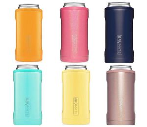 Slim Doublewalled rostfritt stål isolerade kan muggkylare för 12 oz smala burkar Thermos Cup Glitter Mermaid Sea Owe45556481136