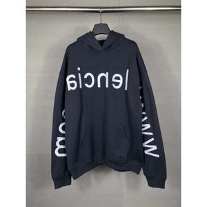 Klasik Gevşek Tasarımcı Hoodies Erkek Hoody Balencigaas Erkek Kazak Sweatshirt Paris Moda Marka 2024 Yeni B Home Web Sitesi Büyük Nakış Mektubu Erkek ve Kadınlar C