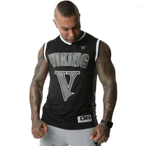 Tanques masculinos Tops Sports Sports Summer Fitness Mesh Basking Training Roupos de treinamento 2024 Impressão digital Blazer