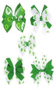 Baby Girls Barrettes Hairpins St Patrick Day Hair Clips Kids Bowknot Barrette Floral Bow Hair Pins With Metal Teeth Clip Boutique3640437
