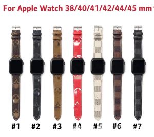 Moda Üst Tasarımcı Apple Watch Band 41mm 45mm 42mm 38mm 40mm 44mm Lüks G Tasarımlar Saat Bantları Iwatch 8 7 6 5 4 PU Deri L Çiçek