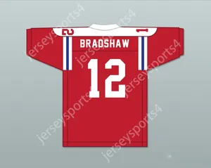 CUSTOM Terry Bradshaw 12 Woodlawn High School Knights Red Football Jersey Top all Stitched S-6XL