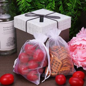 Hediye sargısı 100pc beyaz organza çantaları şenlikli parti malzemeleri mücevherler şeker çizme kılıfı düğün doğum günü paketleme çantası