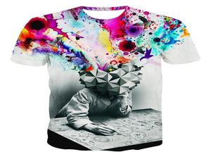 Wholealisister New Fashion the Thinker Stamping Tshirt astratto una maglietta 3D unisex Womenmen 3d per menwomen harajuku te1443854