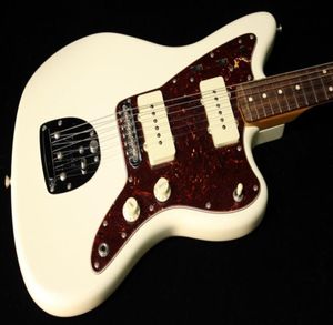 Vintage 03962 Jazzmaster White Jaguar Electric Guitar Wide Lollar Pickups Nitrocellulose Lacquer Paint Red Pearl Pickguard Floa7428277